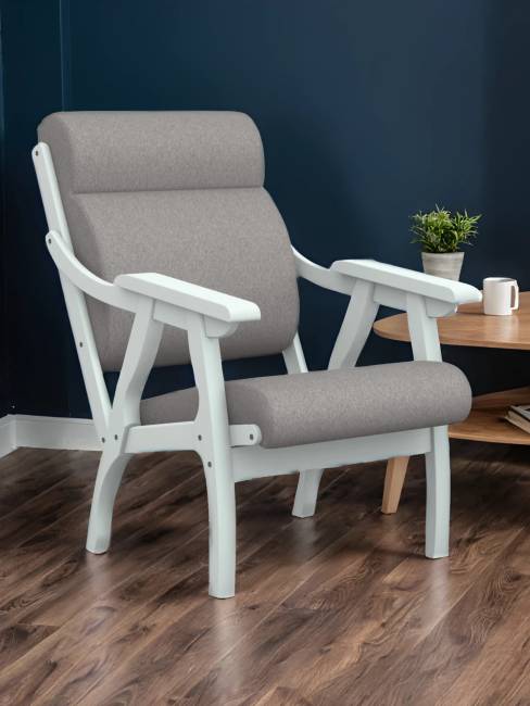 Кресло Вега 10 ткань серый, каркас снег Кресло Вега 10 ткань серый, каркас снег