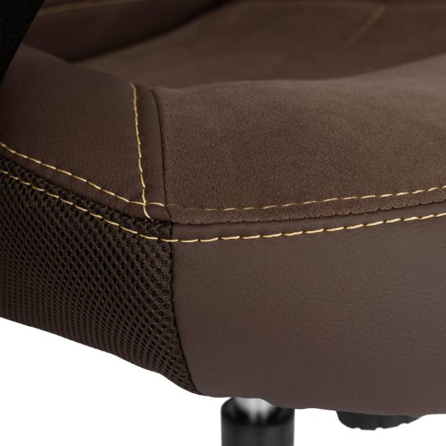 Кресло INTER (24) кож/зам/флок/ткань, коричневый, 36-36/6/TW-24 коричневый кож/зам/флок/ткань
