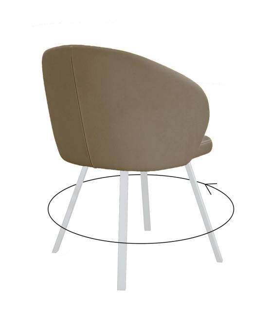 Стул DikLine 258 поворотный, Z48 капучино, ножки белые
