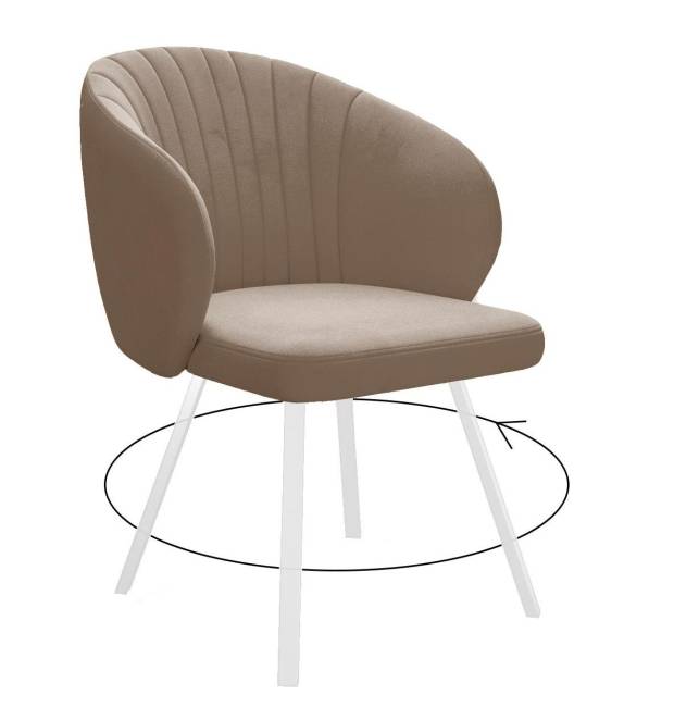 Стул DikLine 258 поворотный, Z48 капучино, ножки белые