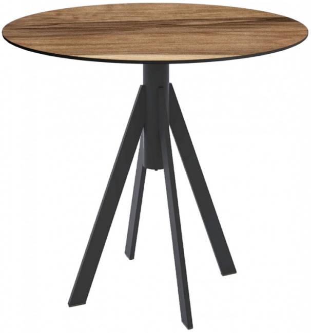 Стол обеденный Fuoz HPL черный, индийский шесман Ø900х750 мм Стол обеденный Fuoz HPL черный, индийский шесман Ø900х750 мм