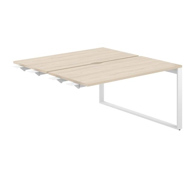 AG.158.AR.V.72.WH  / Рабочая станция комбо 1400х1638х750  / профиль О-образный: 70х20 белый; столешница с вырезом: акация равелло