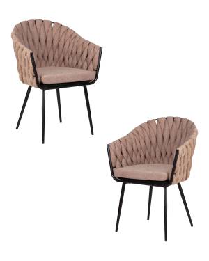 Набор 2 шт Стул обеденный DOBRIN MATILDA, коричневая ткань (LAR 275-3)