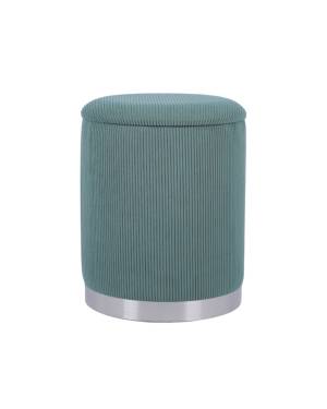 Пуф Эмили с ящиком серебро вельвет зелёный