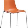 Стул пластиковый Zebra Technopolymer 4 legs хром, оранжевый 540х520х810 мм