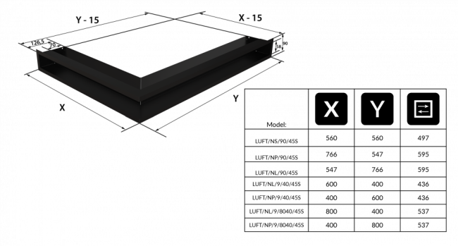 Решетка Kratki Люфт угловая 9*40 см левая бежевая