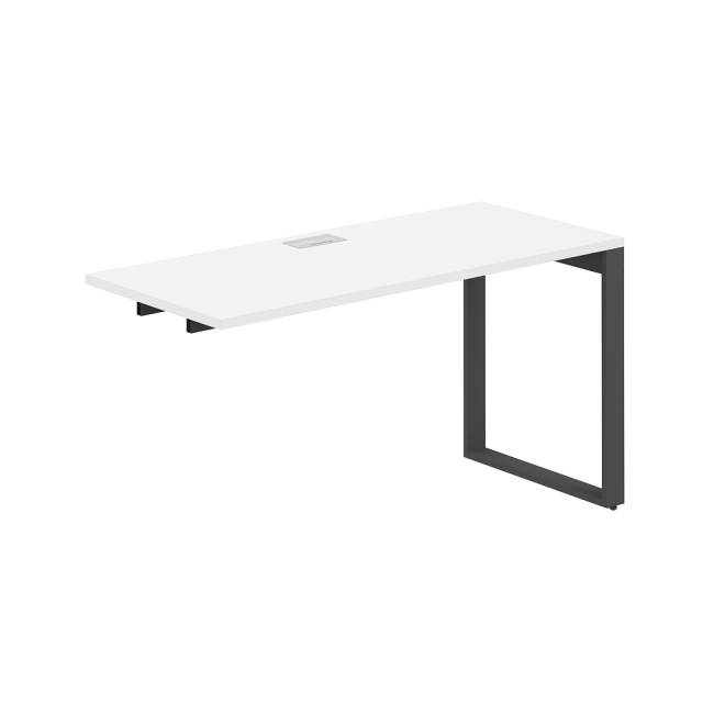 AG.182.WH.L.72.AN / Секция рабочей станции 1400х600х750 / профиль О-образный: 70х20 антрацит; лючок: серебро; столешница: белый