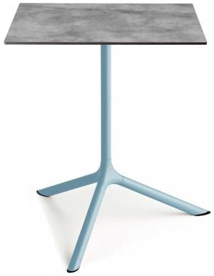 Стол ламинированный обеденный Tripe Maxi голубой, цементный 700х700х740 мм
