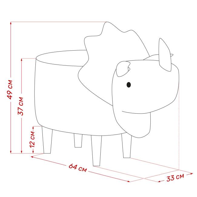 Пуф Leset Dino COMBI V28 желтый, компаньон V01 белый Бук