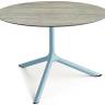 Столик ламинированный кофейный Tripe Maxi голубой, состаренный серый дуб Ø800х510 мм