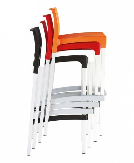Стул пластиковый барный Gio 75 оранжевый 390х450х960 мм