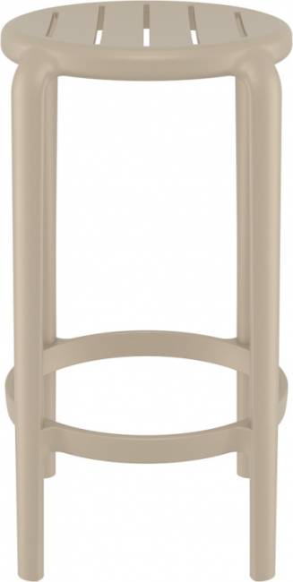 Табурет пластиковый полубарный Tom Bar 65 бежевый 360х360х650 мм
