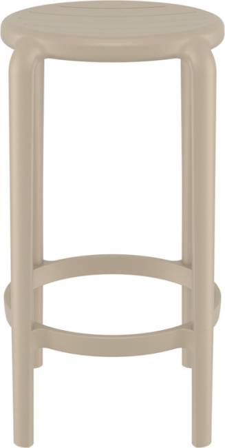 Табурет пластиковый полубарный Tom Bar 65 бежевый 360х360х650 мм
