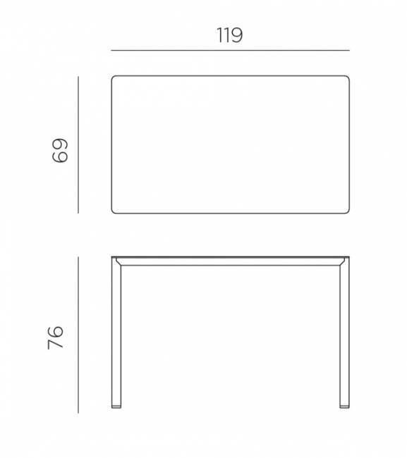 Стол обеденный ламинированный Piave 120х70 табак 1190х690х760 мм