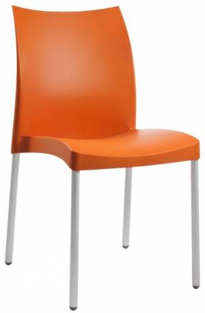 Стул пластиковый Marvel-S сатинированный алюминий, оранжевый 470х540х840 мм