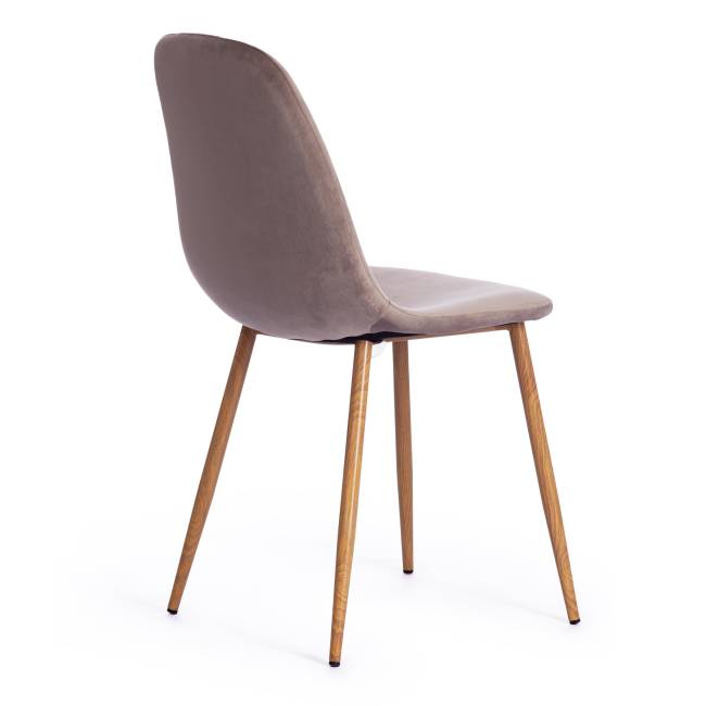 Стул BREEZE (mod. 4724) серо-бежевый/натуральное дерево металл/вельвет