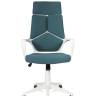 Кресло офисное / IQ / (White plastic blue) белый  пластик / голубая ткань