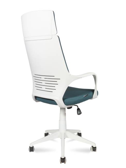 Кресло офисное / IQ / (White plastic blue) белый  пластик / голубая ткань