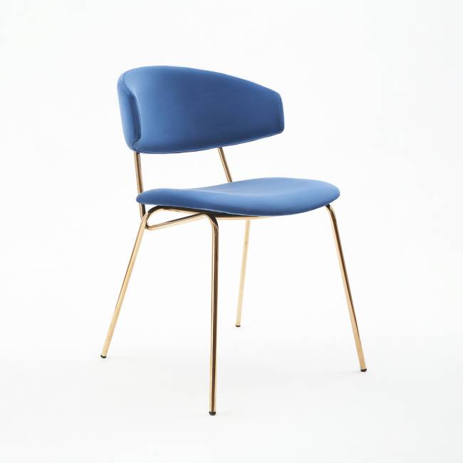 Дизайнерский стул FIT синий, основание золото