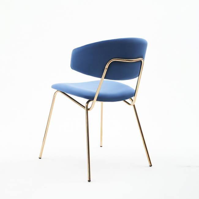 Дизайнерский стул FIT синий, основание золото