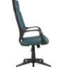 Кресло офисное / IQ / черный пластик / голубая ткань