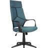 Кресло офисное / IQ / черный пластик / голубая ткань
