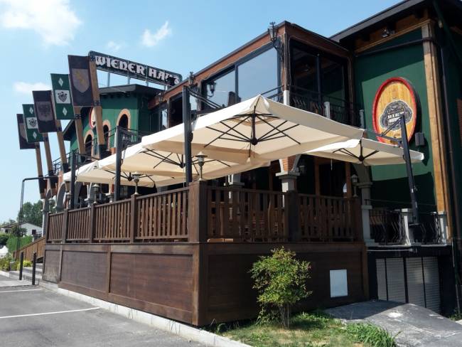 Зонт профессиональный 3.5х3.5 м Galileo Dark антрацит, слоновая кость 3500х3500 мм