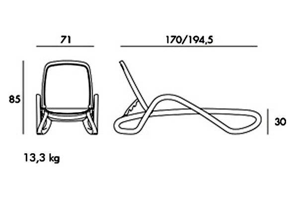 Лежак пластиковый ALFA Beige белый, 1шт в наличии