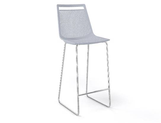 Стул пластиковый полубарный Akami ST 66 жемчужно-серый 500х550х1030 мм