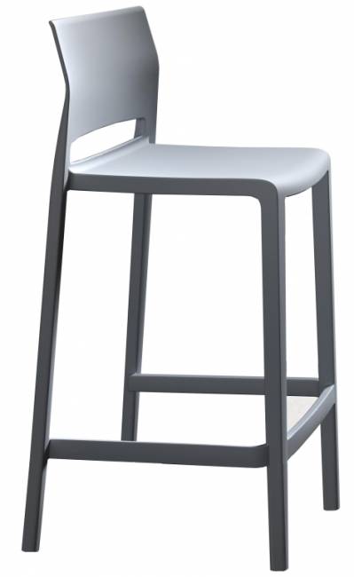 Стул пластиковый полубарный Bakhita 66 жемчужно-серый 480х470х910 мм