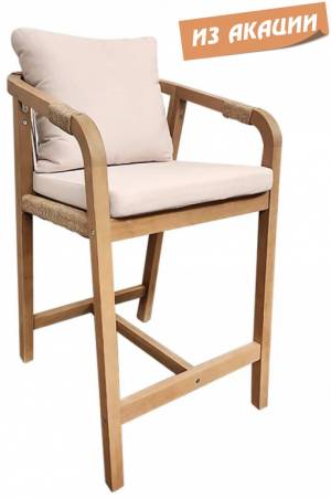 Кресло деревянное  полубарное с подушками Rimini KD натуральный, бежевый 550х680х975 мм