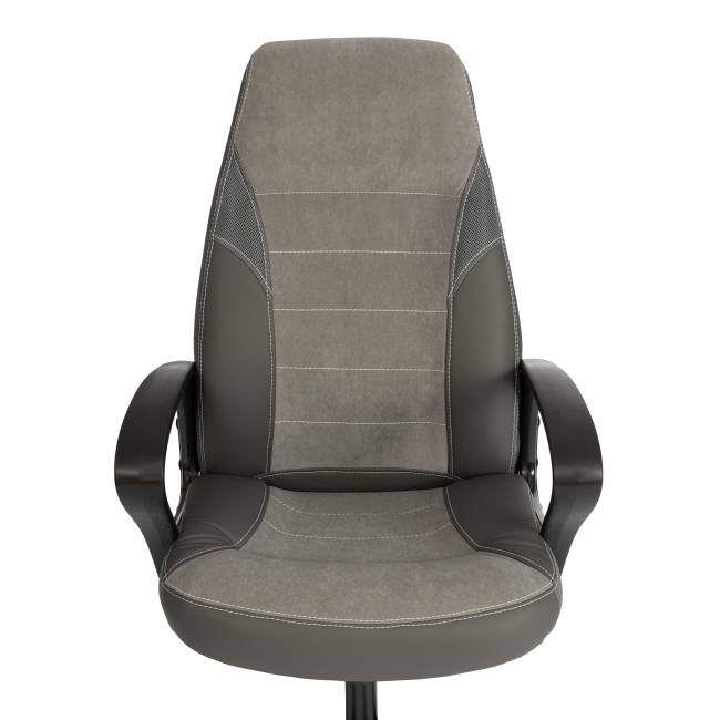 Кресло INTER (24) кож/зам/флок/ткань, серый/металлик, C-36/29/TW-12 серый/металлик кож/зам/флок/ткань