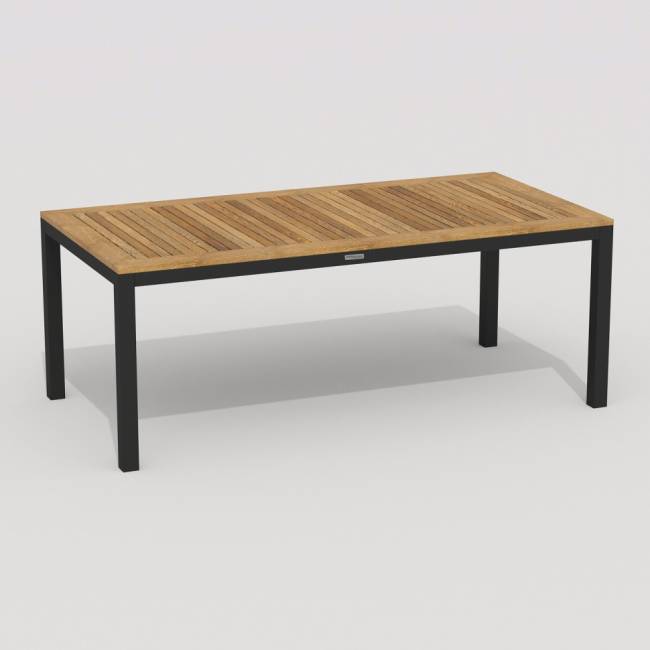 Обеденная группа TELLA  BONTA каркас карбон / стол тик 200 / ткань черная