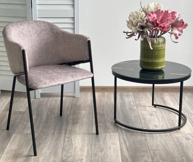 Стул ДИЛЛ, цвет RAIN 11 капучино, велюр / черный каркас М-City