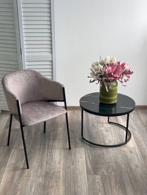 Стул ДИЛЛ, цвет RAIN 11 капучино, велюр / черный каркас М-City