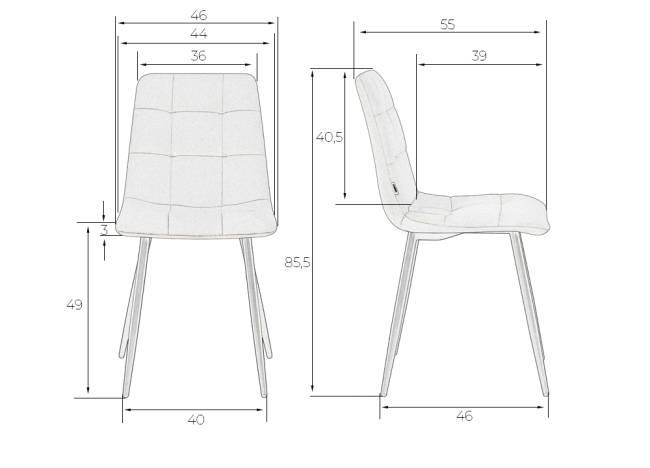 Набор 4 шт Стул обеденный DOBRIN CHILLY, Бежевый Holland 07, основание белое