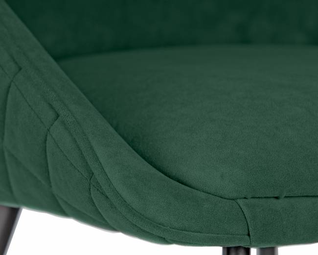 Стул обеденный DOBRIN STELLA, ЭМАЛЬ ЧЕРНЫЙ МУАР велюр Catania Izumrud