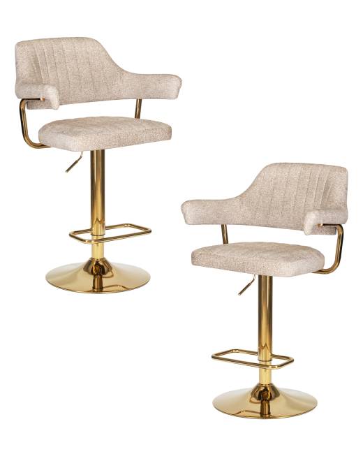 Набор 2 шт Стул барный DOBRIN CHARLY GOLD, бежевый твид (LEO26)