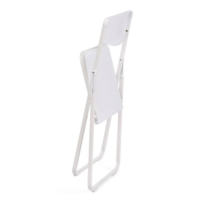 Стул складной Folder/Фолдер (мод. 3016)/2 шт. в упаковке каркас: металл, сиденье/спинка: пластик, 48,5х48х82,5см, белый  (Комплект из 2 шт.) белый каркас: металл, сиденье/спинка: пластик