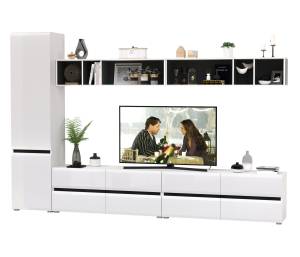 Мебель в гостиную Сидней № 73 цвет белый/чёрный/МДФ белый глянец