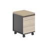 AG.274.AN.AR.AN / Тумба мобильная 2 ящ. метаб.+лот.ящ.+подушка / корпус:антрацит, топ/дно:ак.равелло, фасады:антрацит, подушка:бежевый