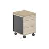 AG.274.AN.AR.AN / Тумба мобильная 2 ящ. метаб.+лот.ящ.+подушка / корпус:антрацит, топ/дно:ак.равелло, фасады:антрацит, подушка:бежевый