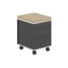 AG.274.AN.AR.AN / Тумба мобильная 2 ящ. метаб.+лот.ящ.+подушка / корпус:антрацит, топ/дно:ак.равелло, фасады:антрацит, подушка:бежевый