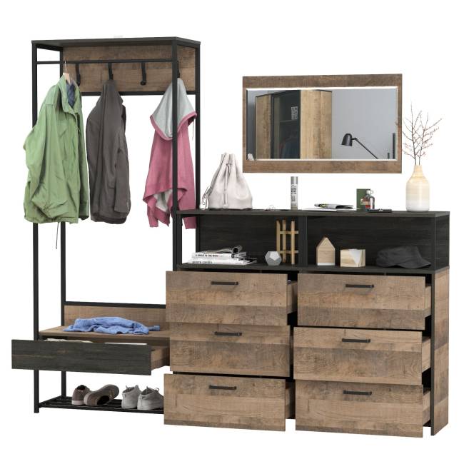 Набор модульной мебели для прихожей Трувор № 219 цвет дуб гранж песочный/интра