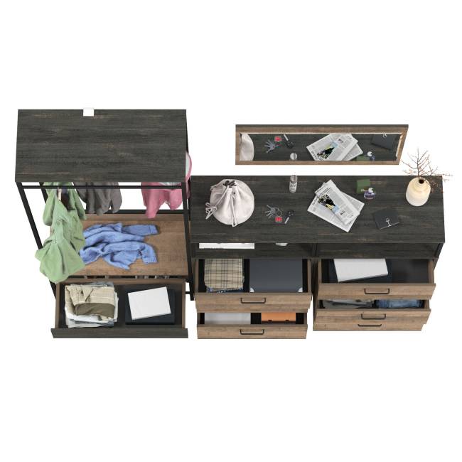 Набор модульной мебели для прихожей Трувор № 219 цвет дуб гранж песочный/интра