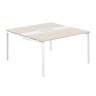 SG.282.OL.44.WH.WH / Стол переговорный комбинированный 1400х1438х750 МК40х40 / профиль: 40х40 белый; столешница: дуб светлый, вставка белая