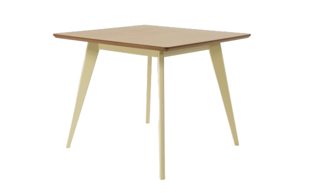 Стол Сканди М 90, Слоновая кость/Натуральное дерево