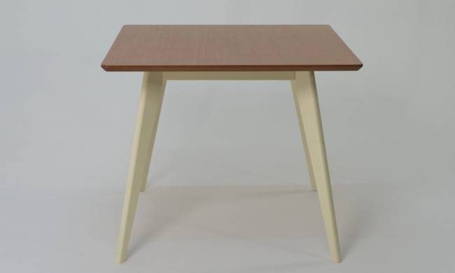 Стол Сканди М 90, Слоновая кость/Натуральное дерево