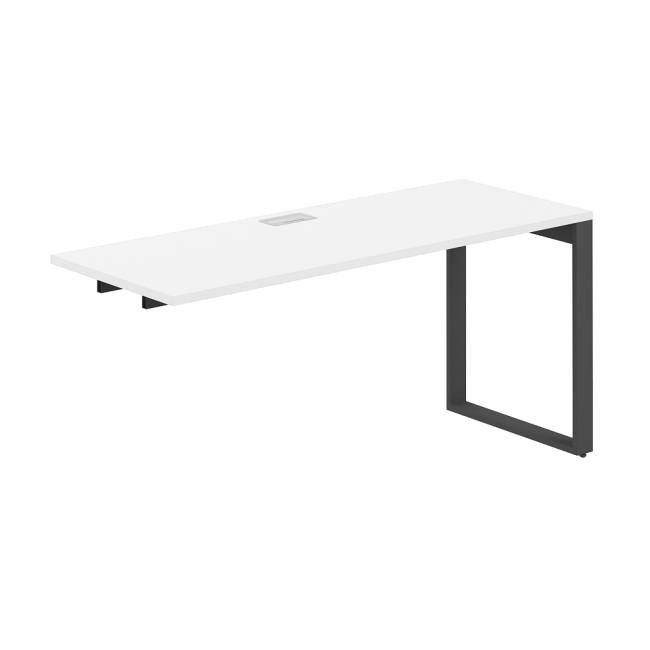 AG.183.WH.L.72.AN / Секция рабочей станции 1600х600х750 / профиль О-образный: 70х20 антрацит; лючок: серебро; столешница: белый