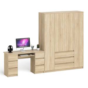 Стол компьютерный двухтумбовый со шкафом МШ1600.1 Мори цвет дуб сонома